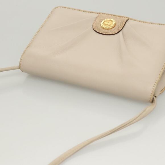 CELINE Shoulder Bag Leather Beige Gold - Picture 6 of 13